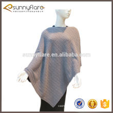 fashion cashmere knitted cable poncho shawl